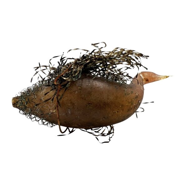 Antique German Pink Glass Bird Wire Wrapped Netting Christmas Ornament 3” - Picture 7 of 7